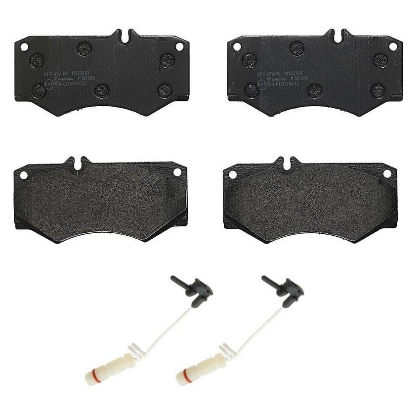 Mercedes Brakes Set Kit Pads Front (LowMet) (with Sensors) 0084204020 Brembo 2128762KIT